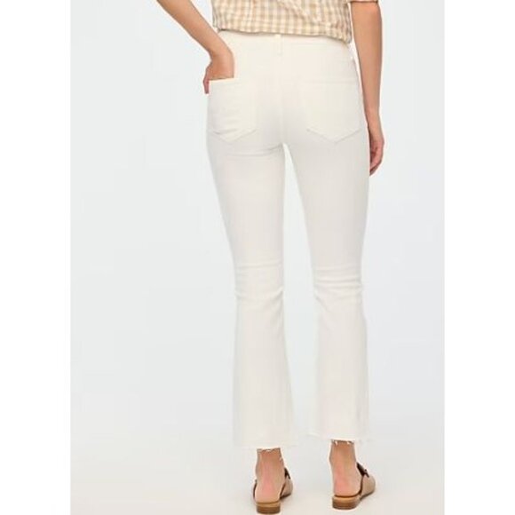 Mid-Rise Flare Crop Jeans J.Crew Womens Size 26 White Denim All-Day Stretch - Picture 3 of 11